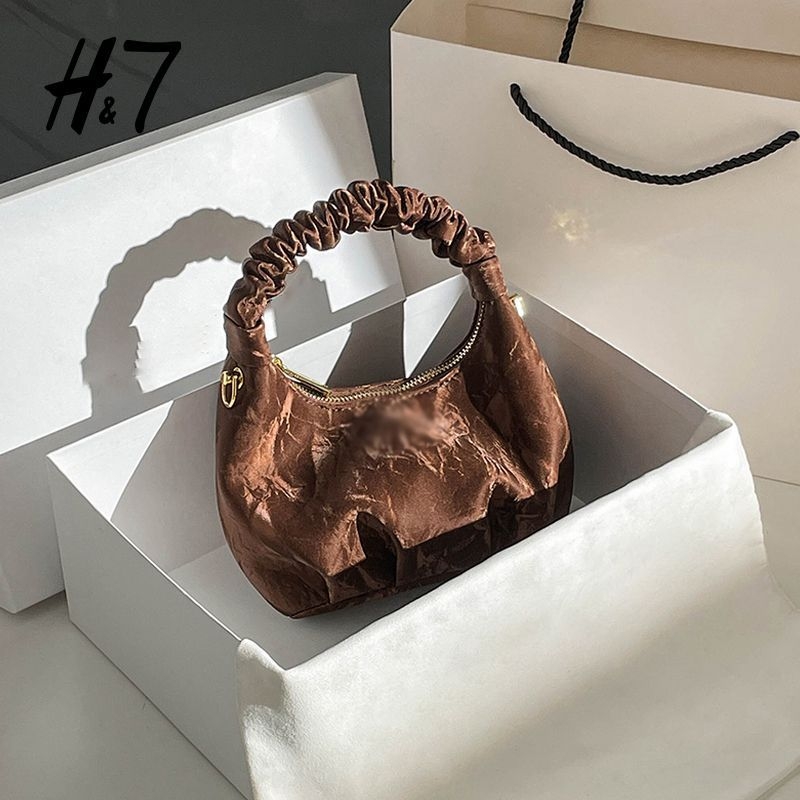 Mini plisirana torbica u obliku oblaka - unisex, poliester, crossbody/ručna torba, proljeće 2024