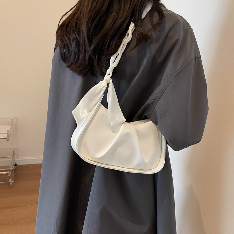Ženska torba s teksturom oblaka, plisirani dizajn, minimalistički elegantna, torba preko ramena s lančanim remenom, crossbody.