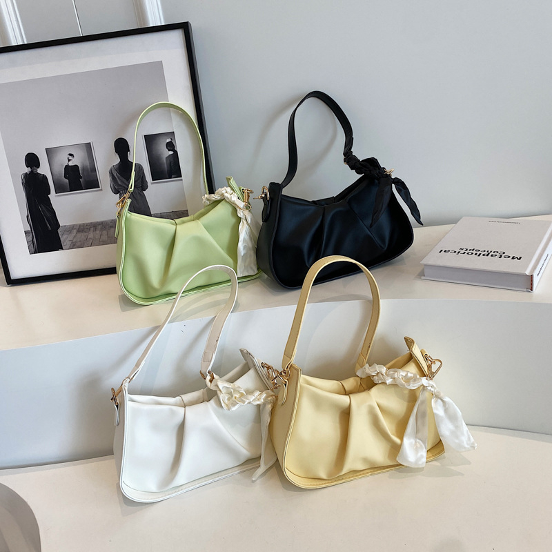 Ženska torba s teksturom oblaka, plisirani dizajn, minimalistički elegantna, torba preko ramena s lančanim remenom, crossbody.