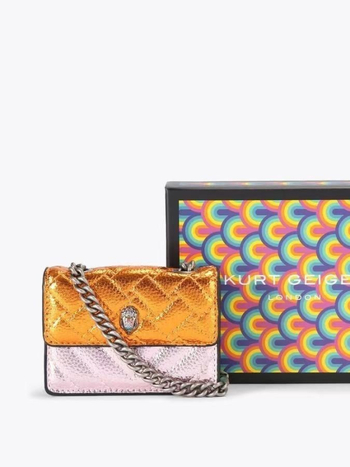 Mini PU crossbody torba s šarenim kristalima, motiv glave orla, dijamantno šivana rombo torba s lančanim remenom