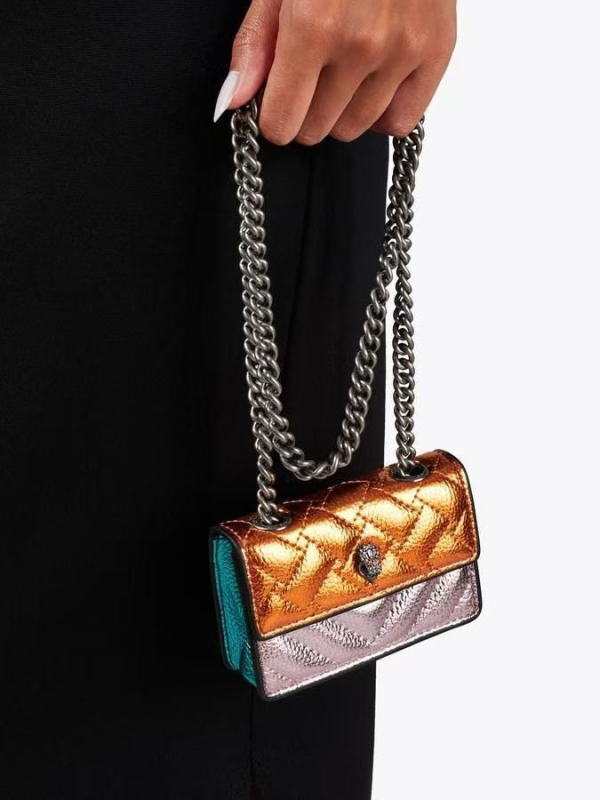 Mini PU crossbody torba s šarenim kristalima, motiv glave orla, dijamantno šivana rombo torba s lančanim remenom