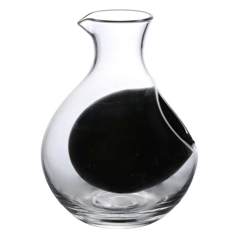 Set de sake din cristal, stil japonez, carafă de capacitate mare și dozator mic, pentru uz casnic