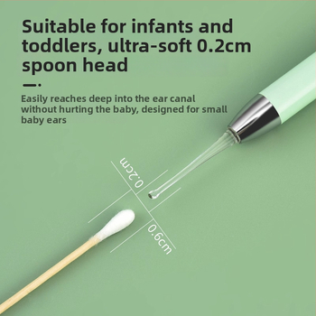Lingură de urechi cu vârf moale, iluminată, cu LED, clește vizual pentru urechi, instrument de curățare din silicon pentru copii și adulți