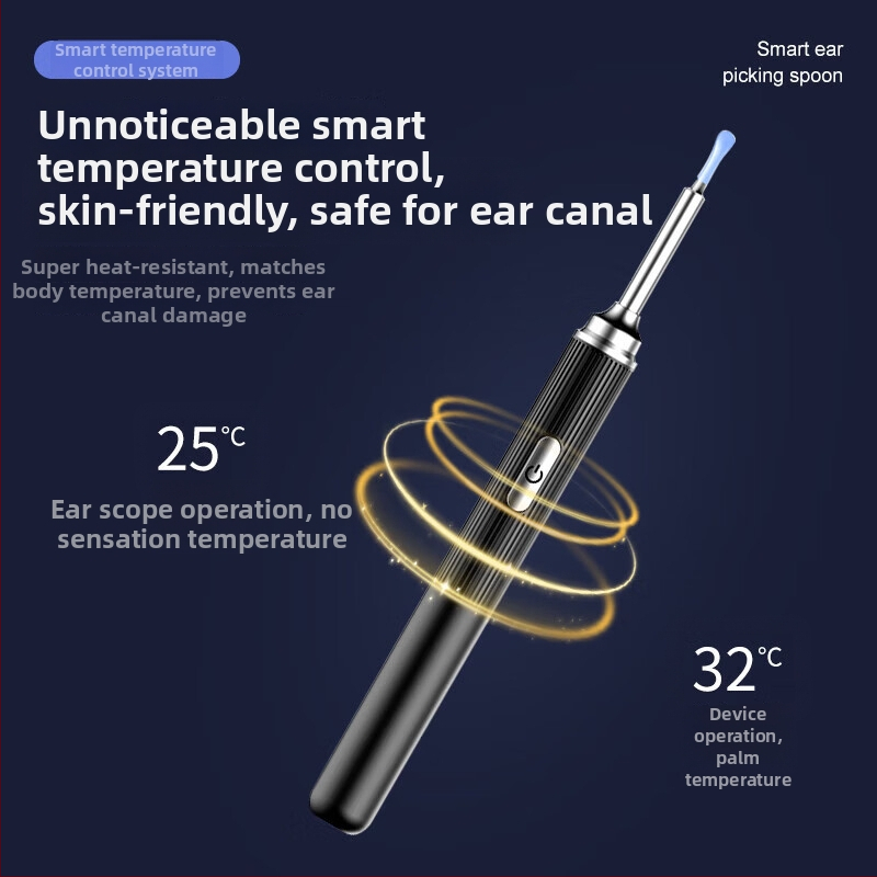 Lingură vizuală pentru urechi cu clips, ABS plastic, instrument de curățare a urechilor, pensete urechi specializate, S8, iluminat de înaltă definiție