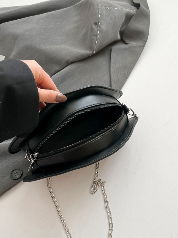 2025 proljeće-ljeto: crossbody torba s lancem i kontrastnom bojom, s motivom gljive, za djevojke