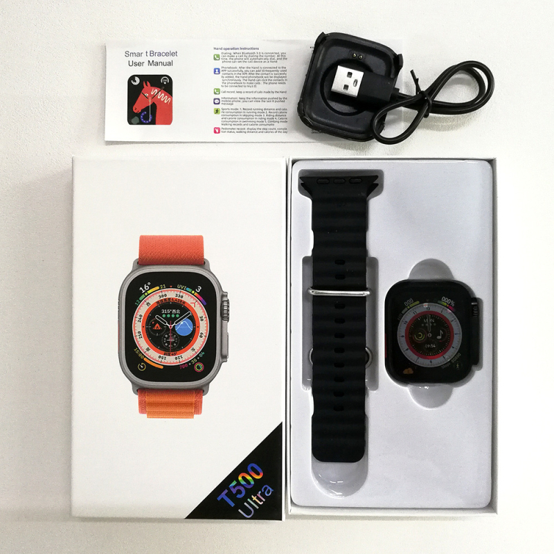 Pametni sat T500 Ultra s Bluetooth pozivima, TFT zaslon 1,44 inča, praćenje sna i kisika u krvi, aluminijsko kućište, 44 mm, TPU remen