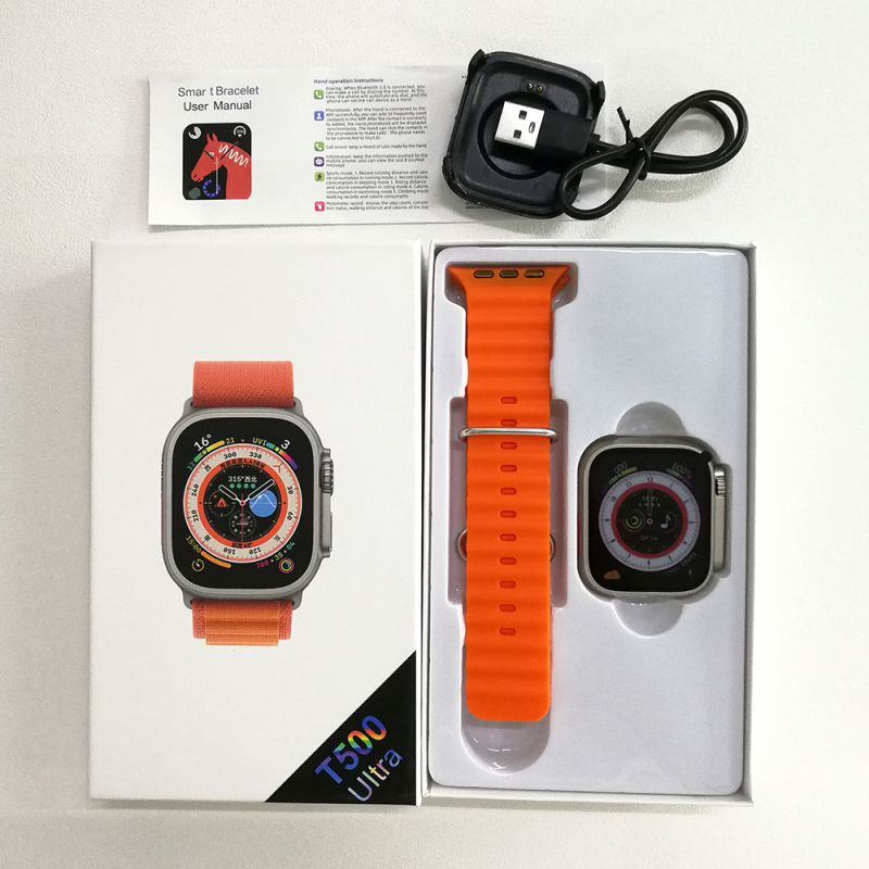 Pametni sat T500 Ultra s Bluetooth pozivima, TFT zaslon 1,44 inča, praćenje sna i kisika u krvi, aluminijsko kućište, 44 mm, TPU remen