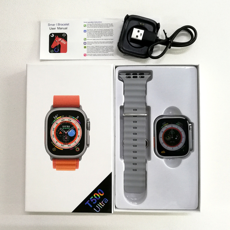 Pametni sat T500 Ultra s Bluetooth pozivima, TFT zaslon 1,44 inča, praćenje sna i kisika u krvi, aluminijsko kućište, 44 mm, TPU remen