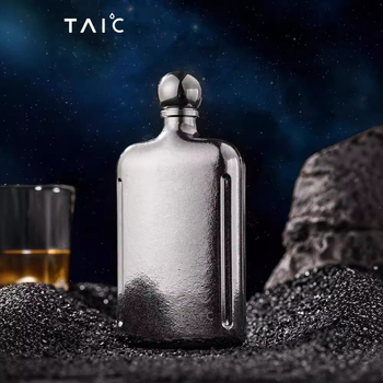 TAIC Flacon din titan, mini, portabil, 226 ml, pentru exterior și uz casnic