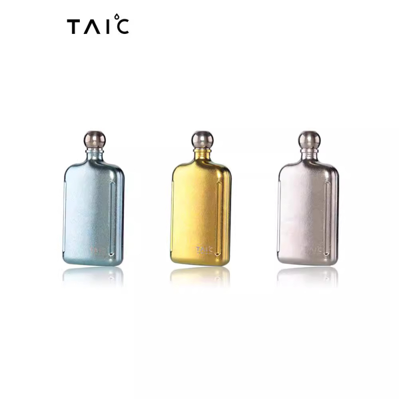 TAIC Flacon din titan, mini, portabil, 226 ml, pentru exterior și uz casnic