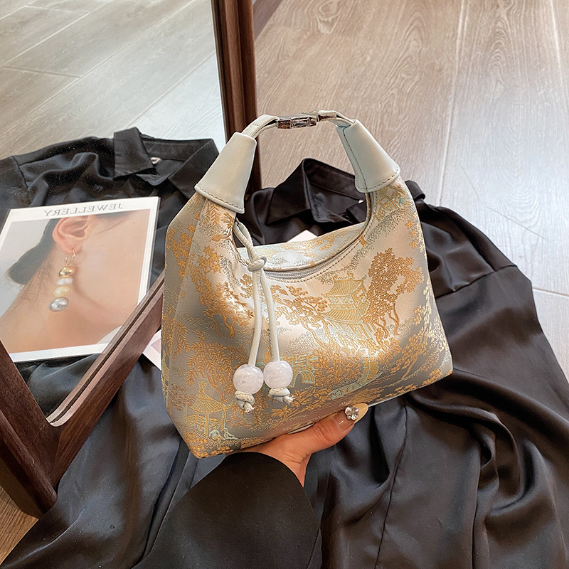Ženska ručna torba u novom kineskom stilu, šivana, mala crossbody torba s minimalističkim dizajnom