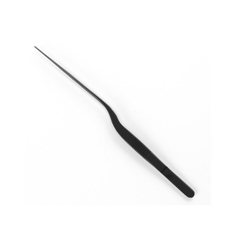 Forceps din oțel inoxidabil, în formă de pistol, lungime 16,5 cm, vârf curbat pentru curățarea urechii și a gâtului, cu vată