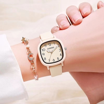 Női négyszögletes karóra Mori-stílusú retro minimalista quartz tinilányok számára
