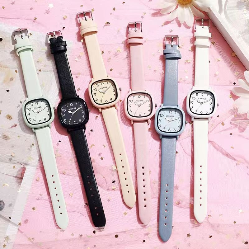 Női négyszögletes karóra Mori-stílusú retro minimalista quartz tinilányok számára