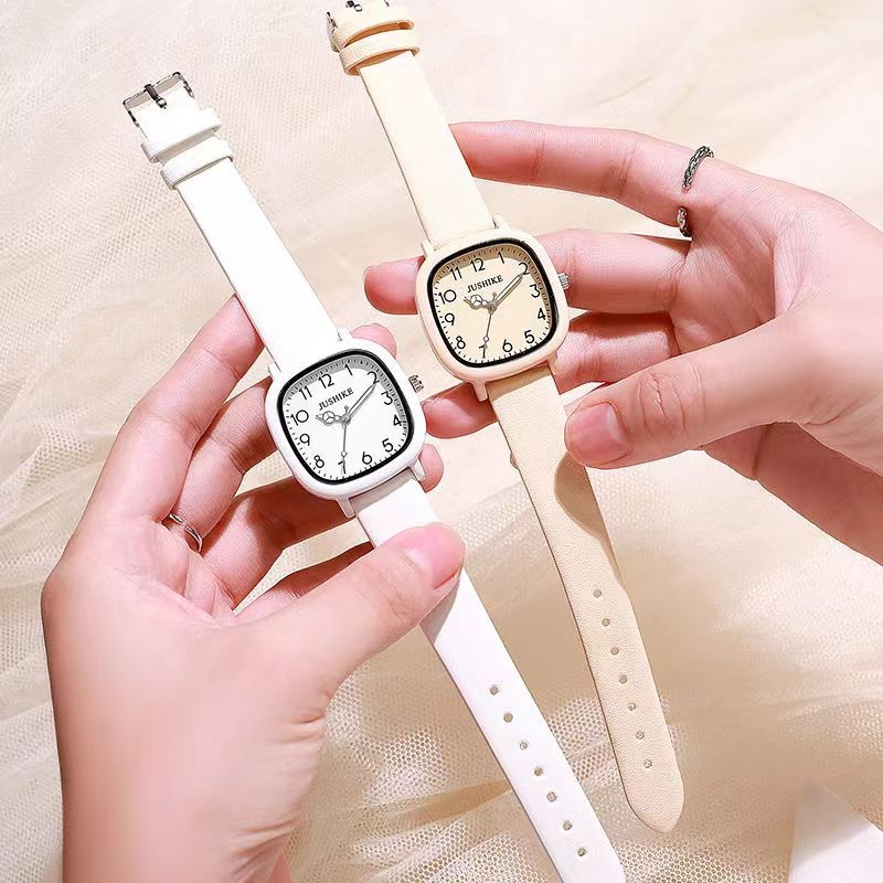 Női négyszögletes karóra Mori-stílusú retro minimalista quartz tinilányok számára