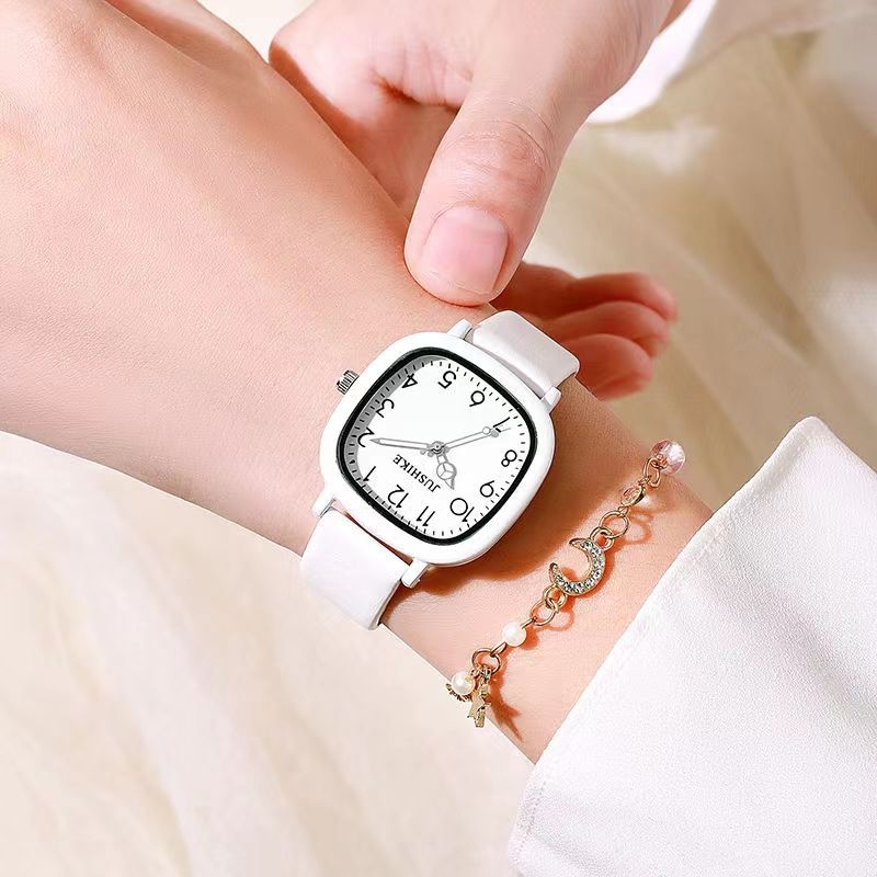 Női négyszögletes karóra Mori-stílusú retro minimalista quartz tinilányok számára