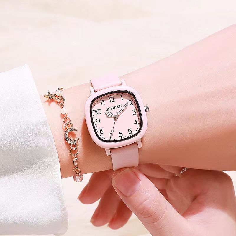 Női négyszögletes karóra Mori-stílusú retro minimalista quartz tinilányok számára