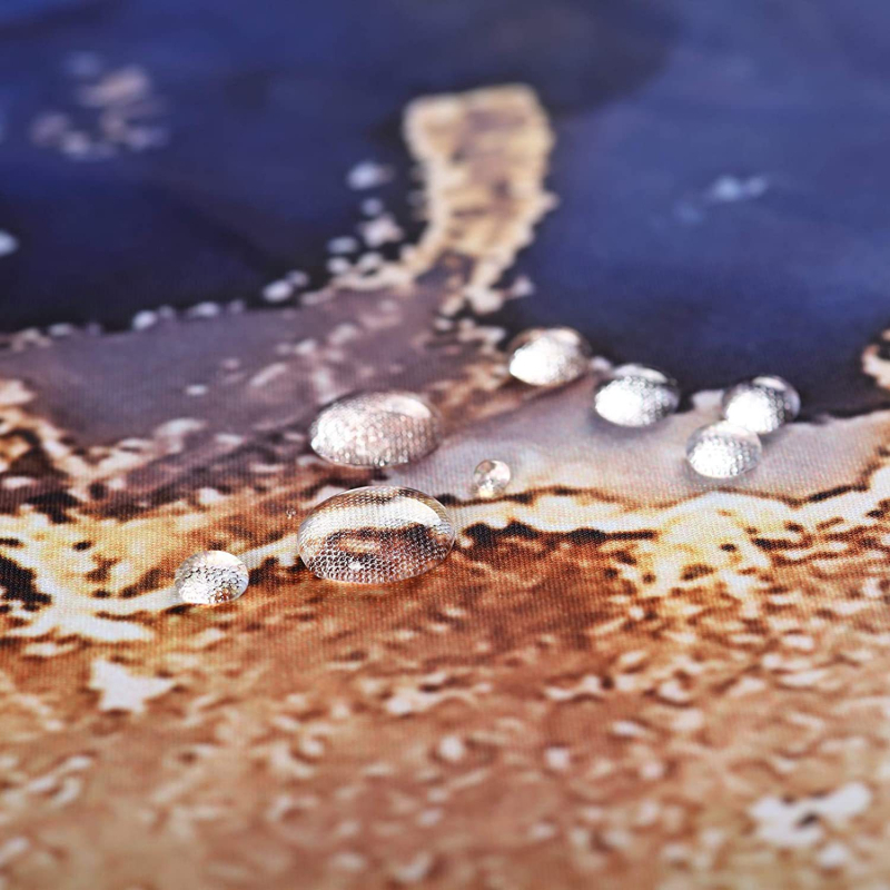 Perdea de duș albastră, luxoasă, modernă, cu artă abstractă, 36 inchi, impermeabilă.