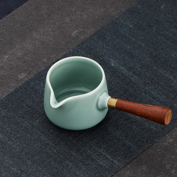 Set de ceai din porțelan alb, ceramic, cu ceașcă de distribuție pentru ceremonia tradițională chineză a ceaiului, 230 ml
