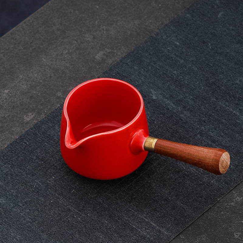 Set de ceai din porțelan alb, ceramic, cu ceașcă de distribuție pentru ceremonia tradițională chineză a ceaiului, 230 ml