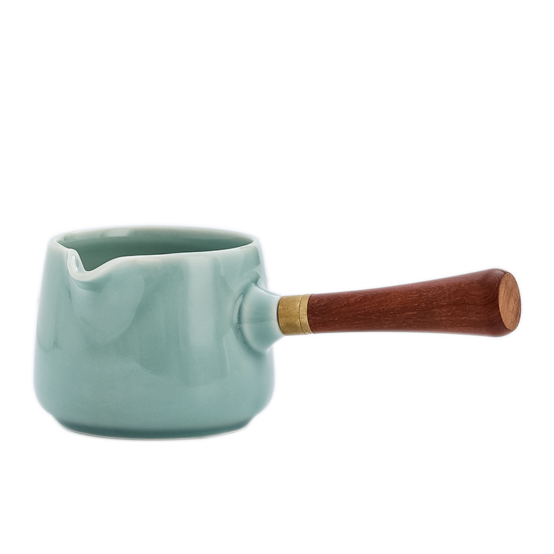 Set de ceai din porțelan alb, ceramic, cu ceașcă de distribuție pentru ceremonia tradițională chineză a ceaiului, 230 ml