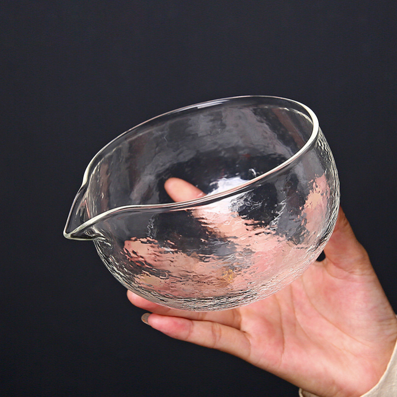 Vas de sticlă pentru matcha cu tel de bătut și suport, borosilicat, rezistent la temperaturi, inspirat de dinastia Song, set ceremonal japonez stil