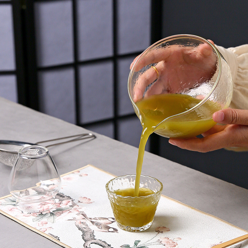 Vas de sticlă pentru matcha cu tel de bătut și suport, borosilicat, rezistent la temperaturi, inspirat de dinastia Song, set ceremonal japonez stil