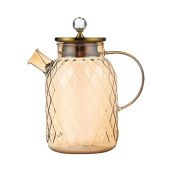Lanling ceainic din sticlă borosilicată, culoare chihlimbar, capacitate mare, design simplu pentru uz casnic