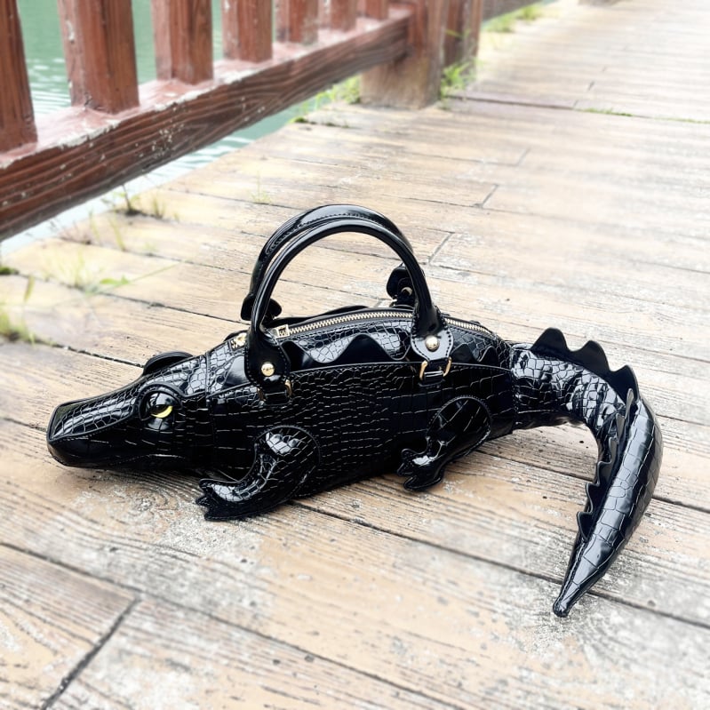 PU kožna ženska torbica s uzorkom krokodila, crossbody torba s jednim remenom, kreativni punk dizajn, 2025