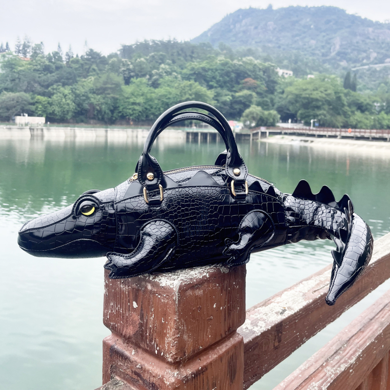 PU kožna ženska torbica s uzorkom krokodila, crossbody torba s jednim remenom, kreativni punk dizajn, 2025