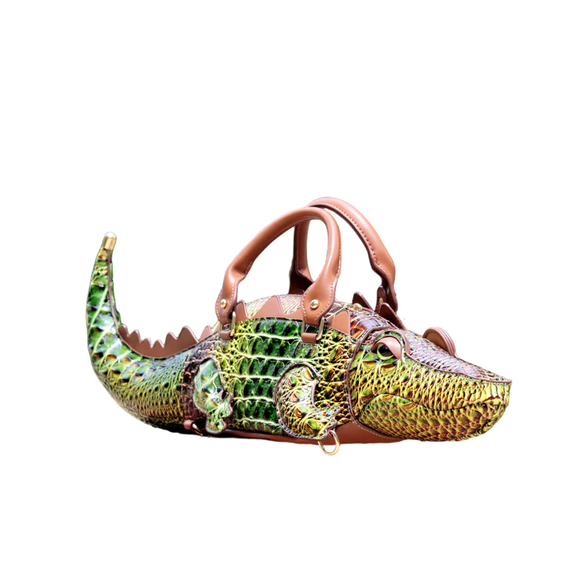 PU kožna ženska torbica s uzorkom krokodila, crossbody torba s jednim remenom, kreativni punk dizajn, 2025