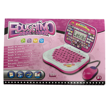 Crtić multifunkcionalno mini sklopivo računalo za učenje engleskog i španjolskog jezika, glazbeni reproduktor, edukativna puzzle igračka za ranu edukaciju (4–6 godina)