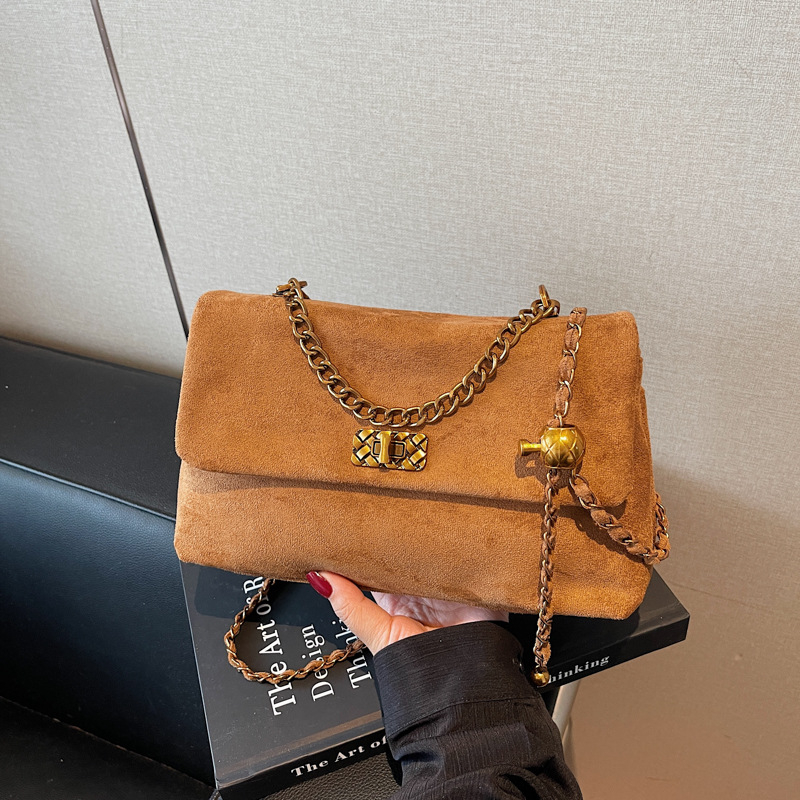 Kaka's House Casual Retro Leopard Print Lančana Crossbody Torba, Velur Materijal, Srednja Veličina, Ženska Dnevna Torba, Ljeto 2025