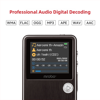 Meibo Mrobo C8 MP3 prehrávač, bezstratová hudba, Walkman štýl, čítačka e-kníh, nahrávanie, opakovanie počúvania angličtiny