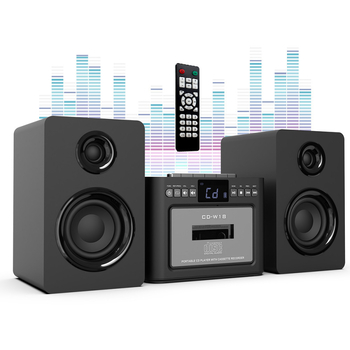 CD плеър със Bluetooth говорител, касетен дек, FM радиоприемник и поддръжка за TF карта — висококачествен звук, режим за учене на английски език