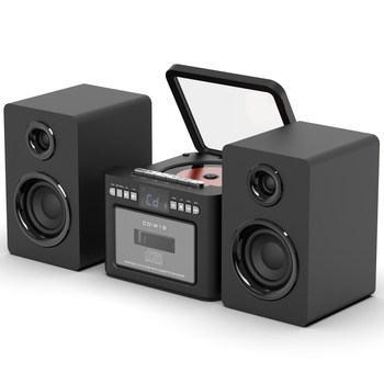 CD плеър със Bluetooth говорител, касетен дек, FM радиоприемник и поддръжка за TF карта — висококачествен звук, режим за учене на английски език