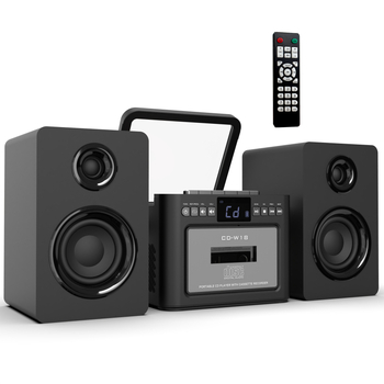 CD плеър със Bluetooth говорител, касетен дек, FM радиоприемник и поддръжка за TF карта — висококачествен звук, режим за учене на английски език