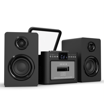 CD плеър със Bluetooth говорител, касетен дек, FM радиоприемник и поддръжка за TF карта — висококачествен звук, режим за учене на английски език