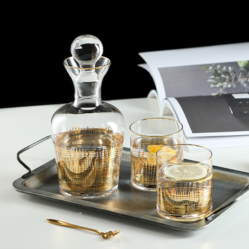 Set minimalist de decantator din sticlă, stil lux lejer, decor artistic pentru vin, cutie cadou, accesorii vin de înaltă calitate