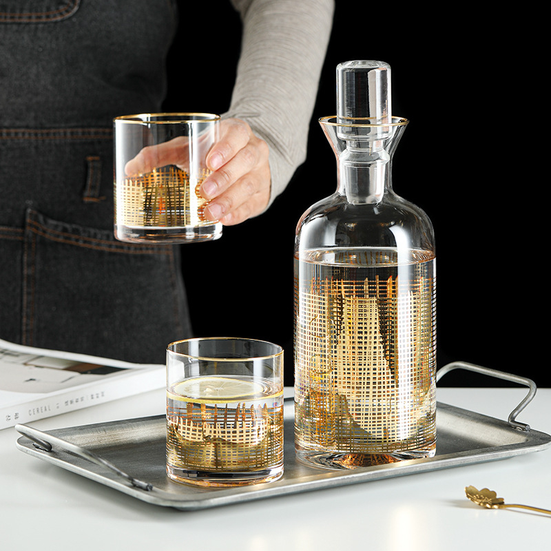 Set minimalist de decantator din sticlă, stil lux lejer, decor artistic pentru vin, cutie cadou, accesorii vin de înaltă calitate