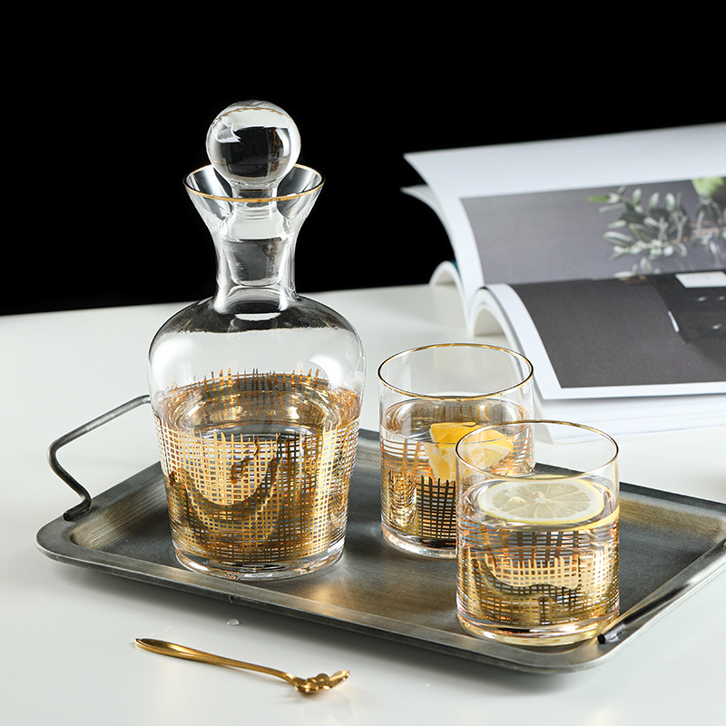 Set minimalist de decantator din sticlă, stil lux lejer, decor artistic pentru vin, cutie cadou, accesorii vin de înaltă calitate