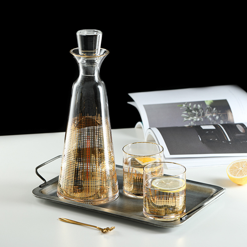 Set minimalist de decantator din sticlă, stil lux lejer, decor artistic pentru vin, cutie cadou, accesorii vin de înaltă calitate