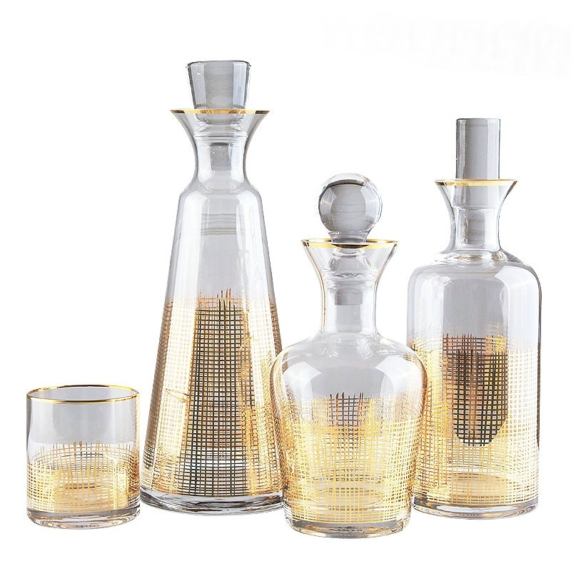 Set minimalist de decantator din sticlă, stil lux lejer, decor artistic pentru vin, cutie cadou, accesorii vin de înaltă calitate