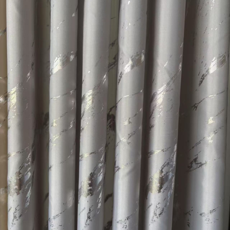 Cortină de duș impermeabilă pentru baie, cu model marmorat, accente din folie argintie și aurie, trei culori disponibile, stil Nordic, poliester