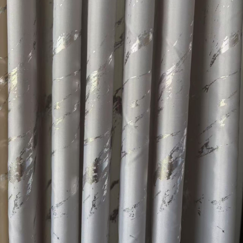 Cortină de duș impermeabilă pentru baie, cu model marmorat, accente din folie argintie și aurie, trei culori disponibile, stil Nordic, poliester