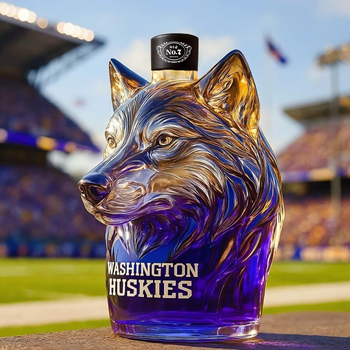 Sticlă de whisky cu formă de husky, din sticlă borosilicat de înaltă calitate, decanter creativ, 301–400 ml