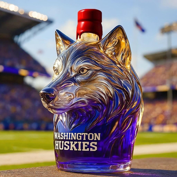 Sticlă de whisky cu formă de husky, din sticlă borosilicat de înaltă calitate, decanter creativ, 301–400 ml