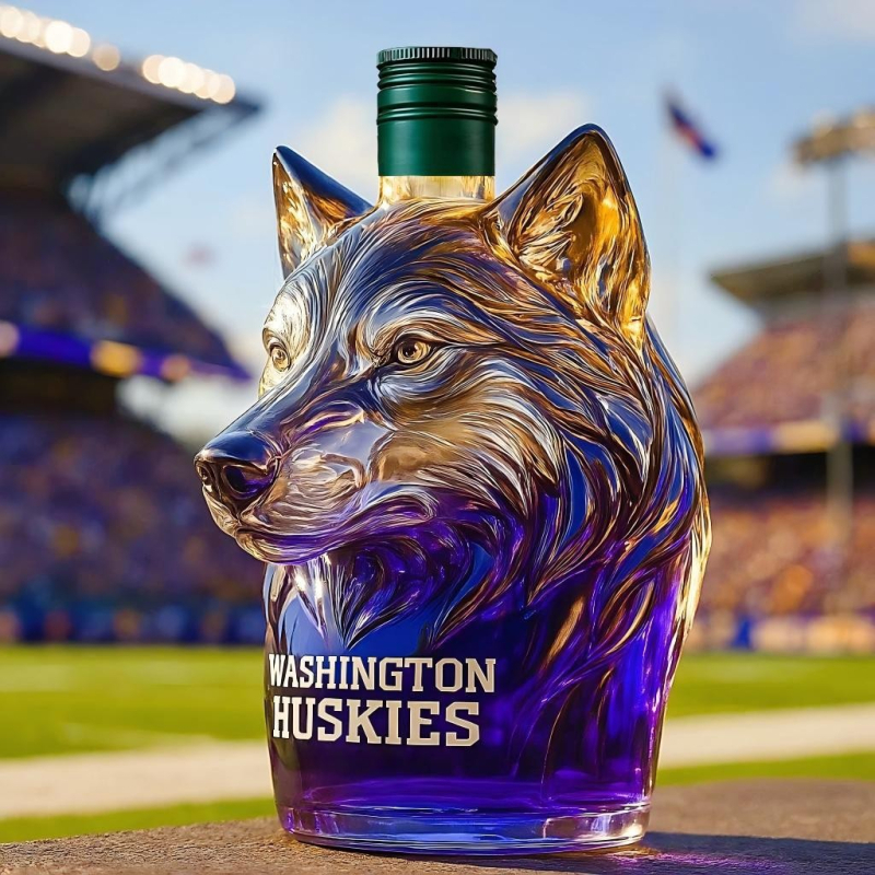 Sticlă de whisky cu formă de husky, din sticlă borosilicat de înaltă calitate, decanter creativ, 301–400 ml