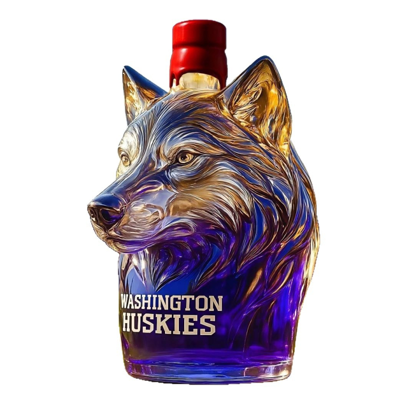 Sticlă de whisky cu formă de husky, din sticlă borosilicat de înaltă calitate, decanter creativ, 301–400 ml