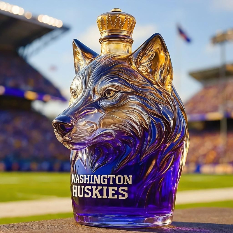 Sticlă de whisky cu formă de husky, din sticlă borosilicat de înaltă calitate, decanter creativ, 301–400 ml